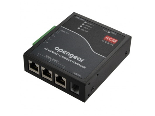 Remote Site Manager with Internal modem, 3 x RJ45 RS-232 serial with Cisco pinout, 1 x Ethernet, 1 x USB 2.0, 4GB flash, Environmental Sens