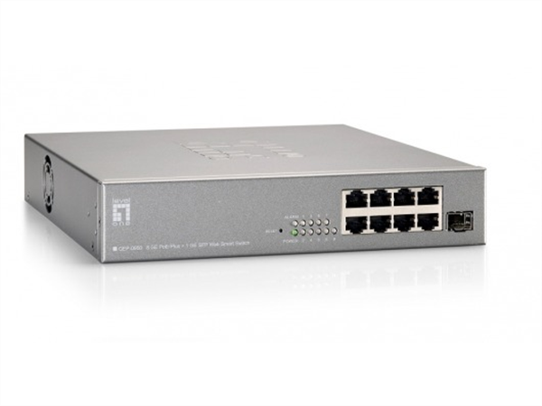 9-Port Gigabit Ethernet PoE+ Smart Switch, incl 1 x SFP, 61.6W