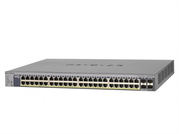 ProSafe 48-port Gigabit Smart Switch, 4 SFP, 48 x 802.3af PoE, 8 x 802.3at PoE+