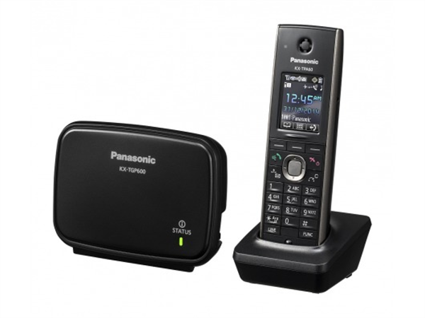 SIP (VoIP) DECT Base, One DECT Cordless Phone and Charger, with option to add up to 8 phones (KX-TPA60 or KX-TPA65)
