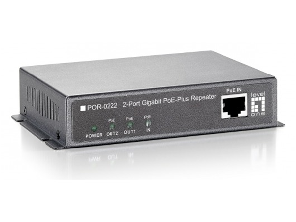 Gigabit PoE Repeater, 2 Ports, Cascade