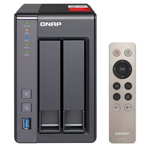 2 Bay SATA 6Gb/s NAS, Quad-Core Intel Celeron 2.0GHz CPU, 8GB DDR3L RAM, 2 Gigabit Ethernet, Tower Chassis